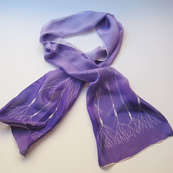 Sciarpa Neuron Ombre Viola in Chiffon di Seta