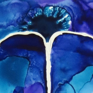 Deep Purple Brain original ink painting on yupo neuroscience art image 3