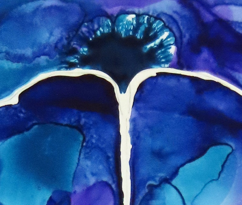 Deep Purple Brain original ink painting on yupo neuroscience art image 3