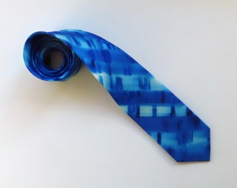 Blue Gel Electrophoresis Silk Tie - Science Necktie - Genetics DNA Tie