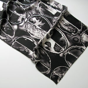 Black Brain Scan Silk Charmeuse Scarf neuroscience scarf image 2