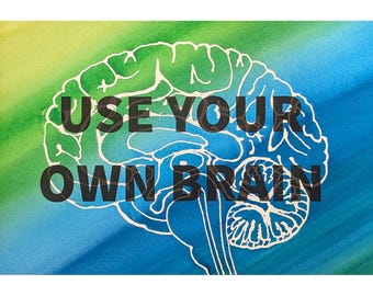 Algorithm Series 152: Use Your Own Brain (Green Gradient) -  Matted original watercolor