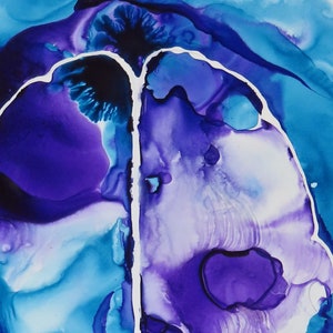 Turbulent Brain original ink painting on yupo neuroscience art image 3