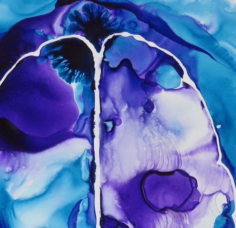 Turbulent Brain original ink painting on yupo neuroscience art image 3