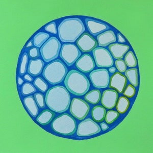 Earth and Sky Vessel  - original watercolor painting - biology art