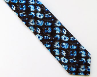 Indigo Brain Scan Silk Tie - Science Necktie - Neuroscience Tie