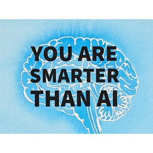 Serie Algoritmo 192: Sei più intelligente dell'IA - Acquerello originale con passepartout