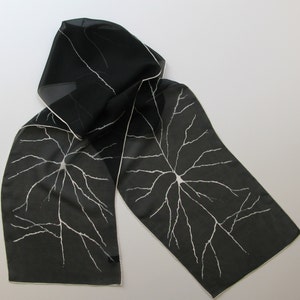 Pyramidal Neuron Silk Chiffon Scarf Black image 2