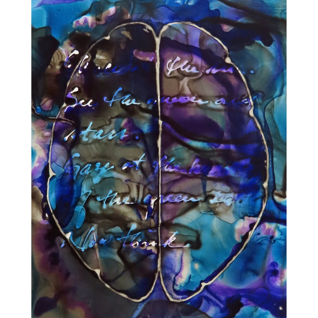 Now Think: Brain Art Ink Painting Hildegard of Bingen - Etsy