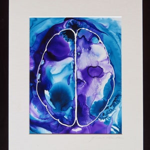 Turbulent Brain original ink painting on yupo neuroscience art image 2