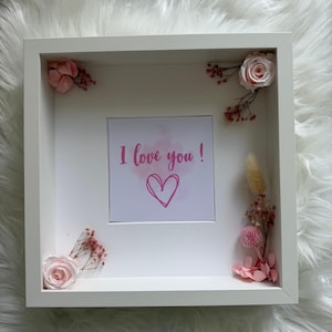 Personalized Initial Flower Frame, Dried Flower Shadow Box, Custom Name Gift, Floral Frame Decor, Gift for Her