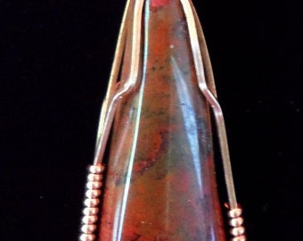 Free Form Copper Wrapped Stone Pendant