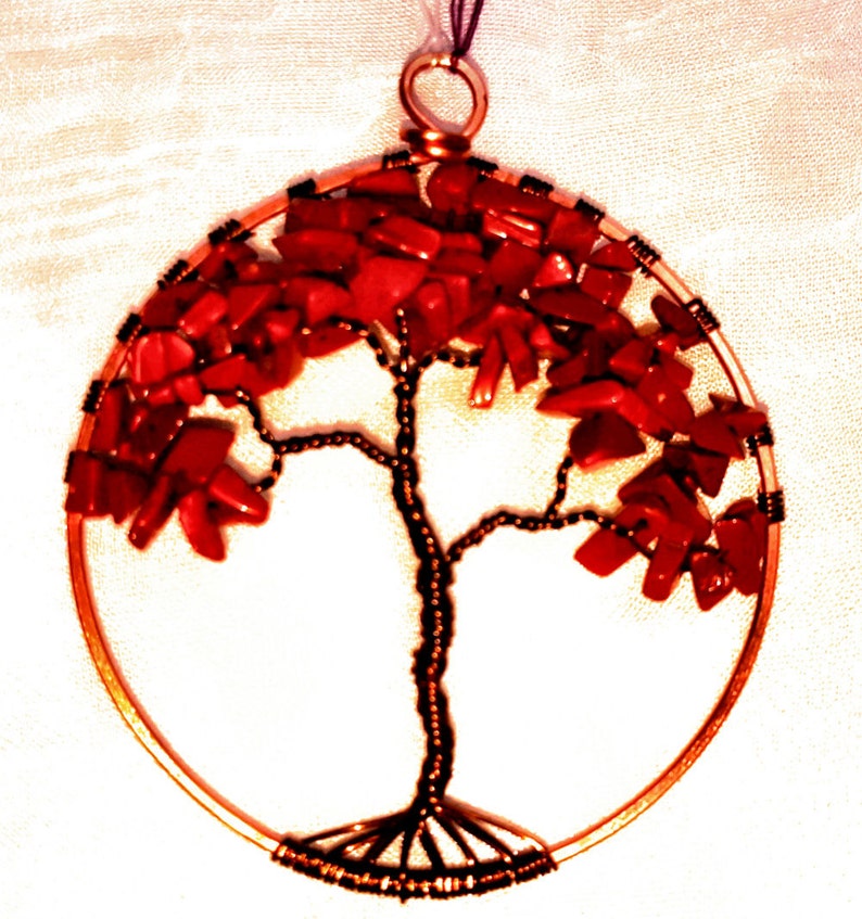 Wire Wrapped Autumn Tree of Life Ornament image 1
