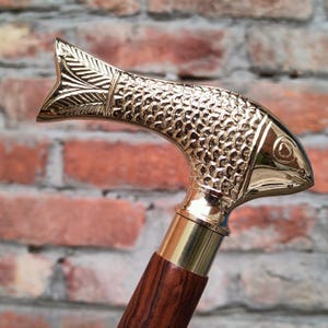 Antique Chrome Handle Walking Stick Cane – Vintage Style Brass Walking Cane – Handmade Wooden Walking Stick for Men