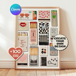 DIY Matchbox Templates, Custom Matchbox Art,  Blank Matchbox Template, DIY Canva Template, Custom Matches, Personalized Matchbox Wall Art