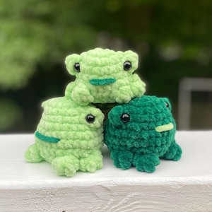 No Sew Chubby Frog Family Crochet Pattern, Easy Frog Crochet Pattern for Beginners, Mini Frog Pattern Mom Baby Sizes, 2 in 1 Crochet Pattern