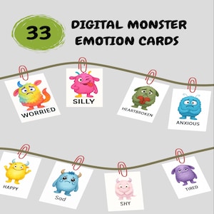 Monster Emotion Flashcards for Kids – Montessori-Inspired Learning, Emotional Development Printables, Digital Download
