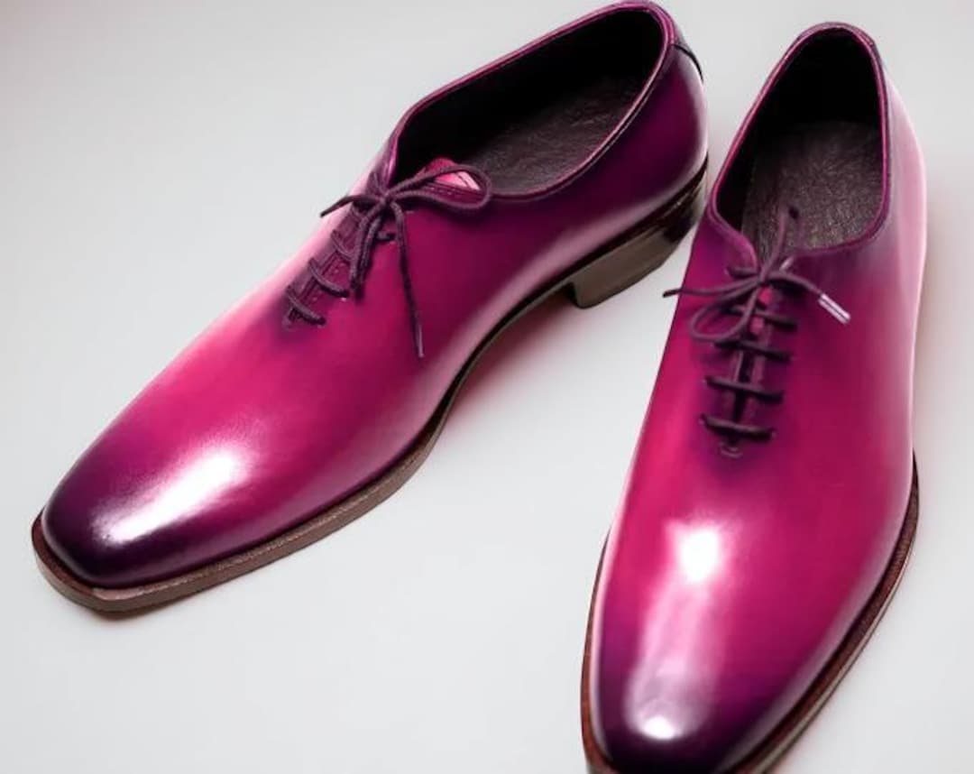 Men's Handmade Pink Leather Lace up Oxford Party Dress Shoes - Etsy Canada