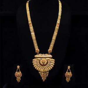 Traditional Indian Bridal Necklace | Artificial Gold-Plated Jewelry |Indian/Pakistani/Dubai/Kuwaiti/African jewelry