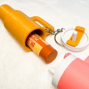 Chapstick Holder Cup Keychain