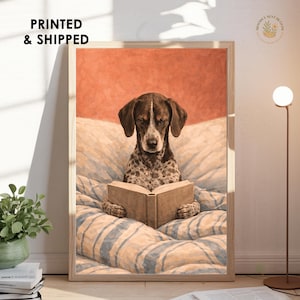 German Shorthaired Pointer Wall Art Print, Cozy Dog Decor
