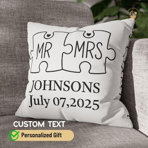Personalized Wedding Pillow, Mr and Mrs Pillow, Custom Couple Pillow, Custom Pillow, Engagement Gift for Couple, Custom Wedding Gift