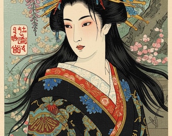 天狗の女神 浮世絵、日本の木版画、北斎キャンバスアート - Etsy 日本