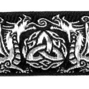 Dragontyme Celtic Dragon Triquetra Trim by the yard 1 3/8 inch reversible image 5