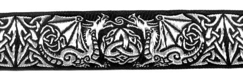 Dragontyme Celtic Dragon Triquetra Trim by the yard 1 3/8 inch reversible image 5