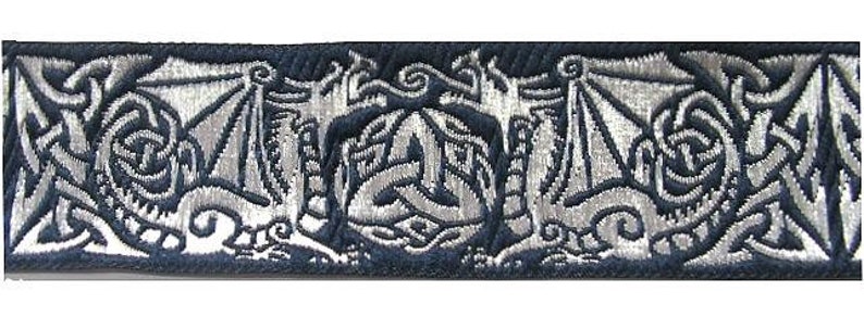 Dragontyme Celtic Dragon Triquetra Trim by the yard 1 3/8 inch reversible image 9