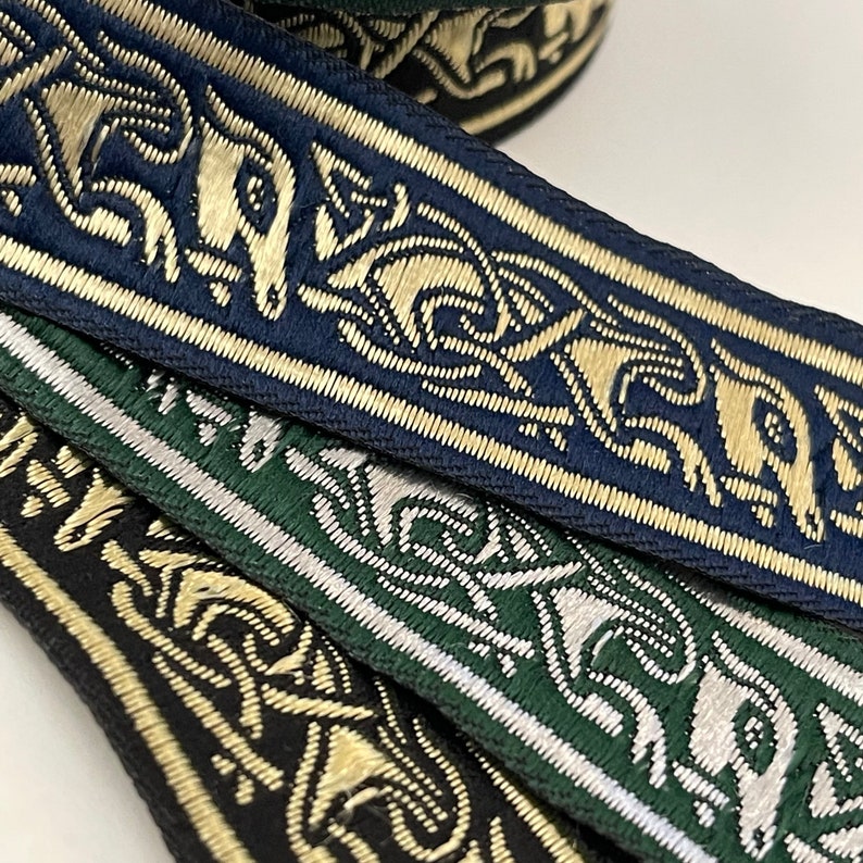 Trim by the Yard 1 Celtic Running Dog Jacquard Fabric Sewing Trim image 1