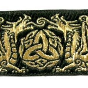 Dragontyme Celtic Dragon Triquetra Trim by the yard 1 3/8 inch reversible image 8