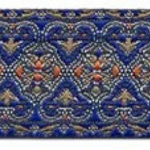 1 1/8 Blue Silver Sewing Trim By The Yard image 2