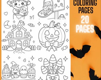 Halloween-Malvorlagen zum Ausdrucken (Digitaler Download)