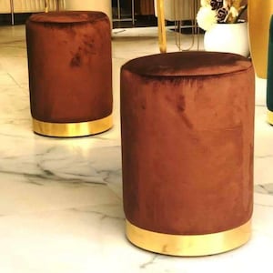 Round Pouf Ottoman – Stain-Resistant & Handmade