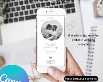 Editable Wedding Website Template – Digital Invitation in Canva