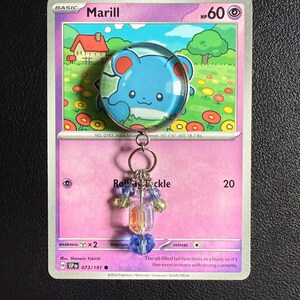 Imán de cartas coleccionables de burbujas azules / Regalo de abanico de agua hecho a mano / Imán de nevera reciclado para coleccionistas / Decoración de tarjetas