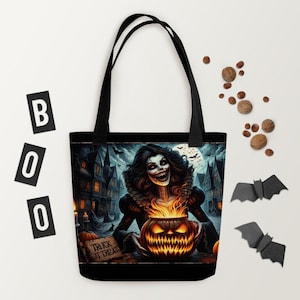 Shelly Shrill Victorian Gothic Horror Tote Bag – Spooky Dark Art Accessory for Halloween, Goth Fashion, Creepy Aesthetic, Trick or Treat