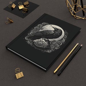 Raven's Death Watch Journal, Hardcover Notebook, Gothic Horror Diary, Spooky Sketchbook, Dark Fantasy, Victorian Gothic Journal, Halloween