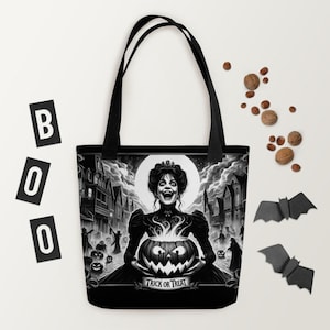 Debora Dare Victorian Gothic Horror Tote Bag – Spooky Dark Art Accessory for Halloween, Goth Fashion, Creepy Aesthetic, Trick or Treat