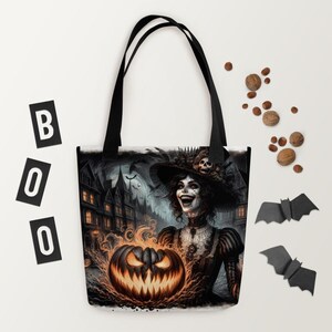 Agatha Crush Victorian Gothic Horror Tote Bag – Spooky Dark Art Accessory for Halloween, Goth Fashion, Creepy Aesthetic, Trick or Treat