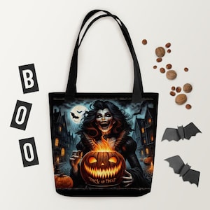 Amelia Flame Victorian Gothic Horror Tote Bag – Spooky Dark Art Accessory for Halloween, Goth Fashion, Creepy Aesthetic, Trick or Treat