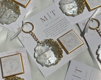 Personalized Wedding Favors with Chocolate & Epoxy Keychain | Custom Engagement Gift | Bridal Shower Thank You Gifts