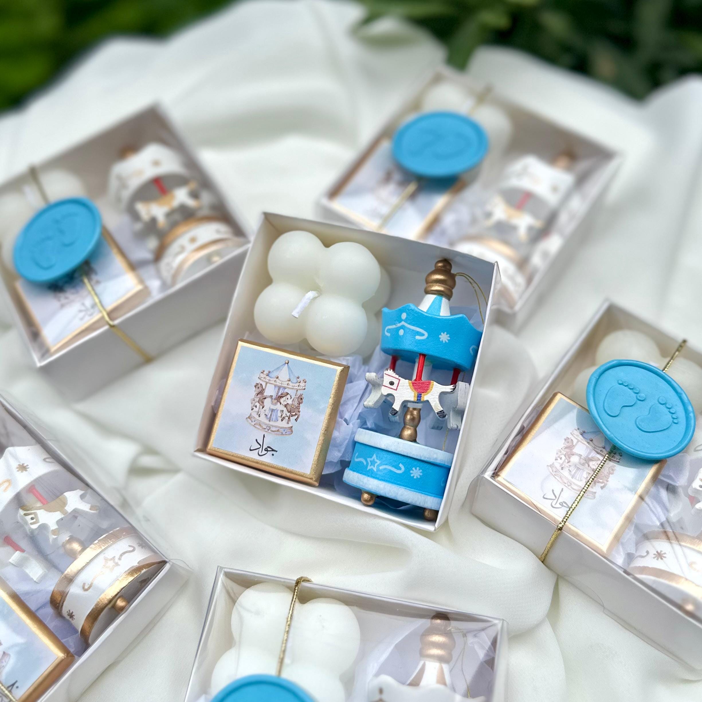 Handmade Carousel Baby Shower Favor Set | Newborn Gift Box With Bubble ...
