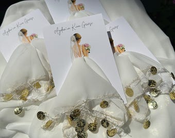Personalized Henna Night Favor | Traditional Handkerchief with Coins & Custom Card | Bridal Party Keepsake | Wedding Guest Gift