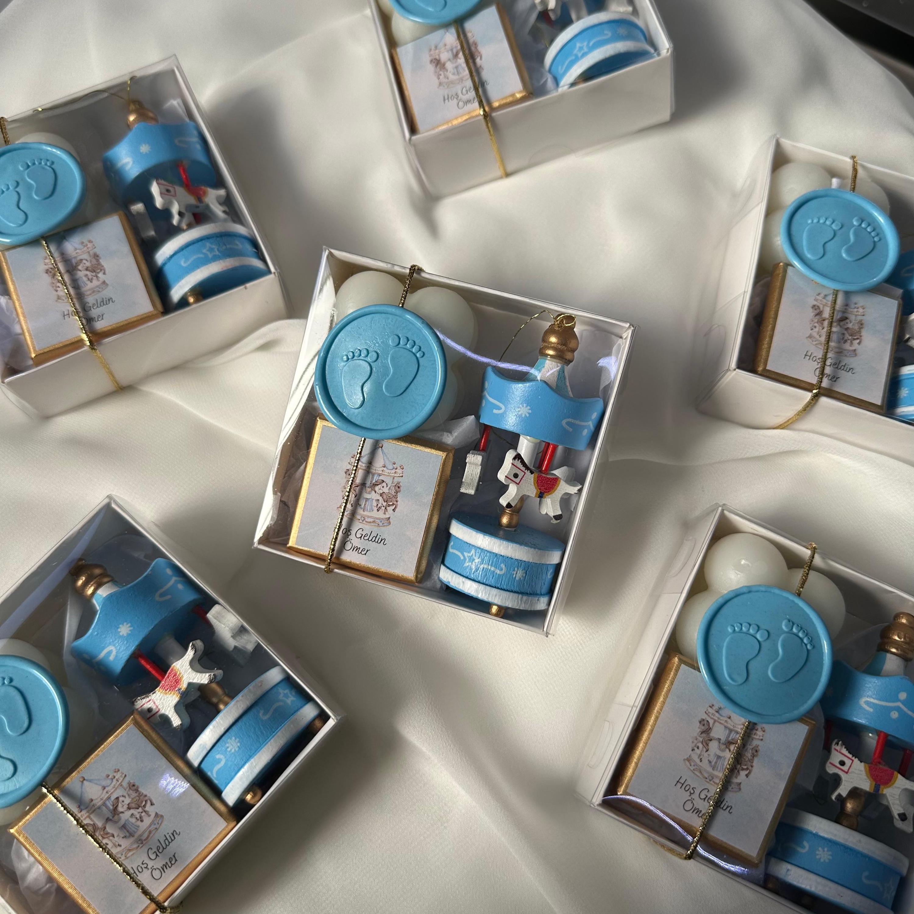 Handmade Carousel Baby Shower Favor Set | Newborn Gift Box With Bubble ...