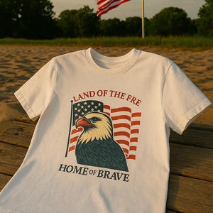 Patriotic Tee, USA Independence Day Shirt, American Flag July 4th Top, Red White Blue T-Shirt, Unisex Jersey Short Sleeve Tee
