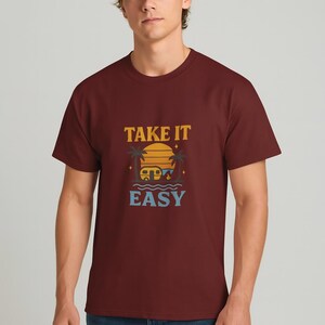Relaxed Beach Vibe Tee - Take It Easy Graphic T-Shirt, Vacation Wear, Summer Fashion, Unisex Casual T-Shirt, Gift for Travelers