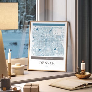 Denver City Map Poster – Minimalistische Reisekunst, Urlaubsposter, Geschenk für Sie und Ihn, modernes Design