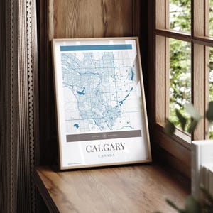 Calgary Stadt Karte Poster - Minimalistische Reise Kunst, Urlaubs Poster, Geschenk für Sie und Ihn, Karte, Wandkunst, modernes Design